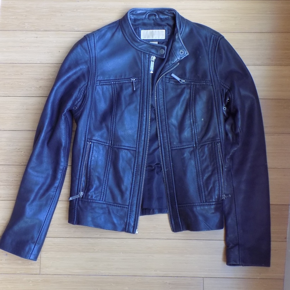 MICHAEL Michael Kors Leather Biker Jacket